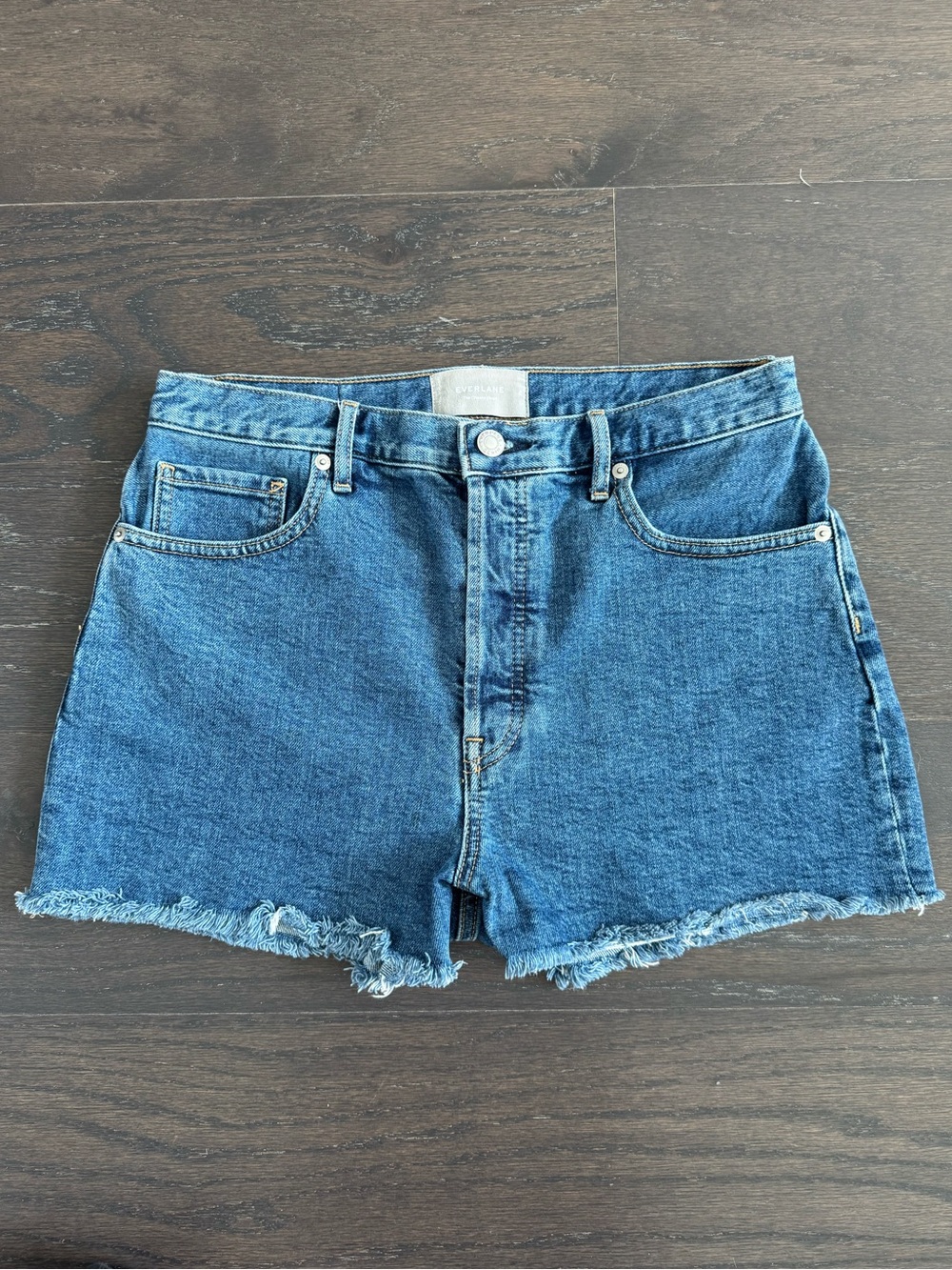 Everlane The Cheeky Short High-Rise Denim Cutoff Shorts Medium Wash Size 29